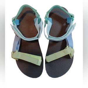 Teva Women's Sandals Size 5 Multi Color Yellow, Green, & Blue